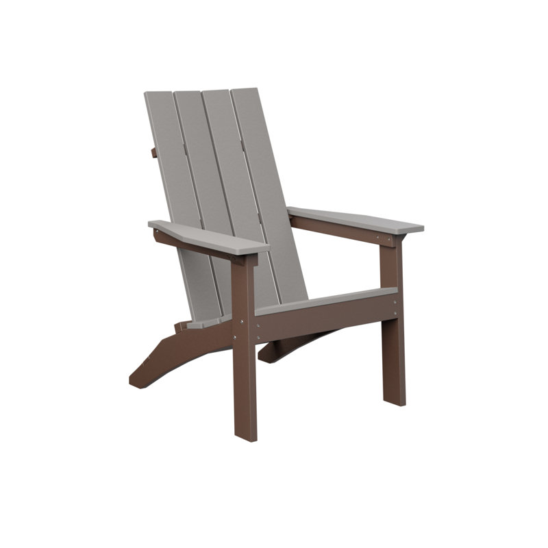 Berlin Gardens Mayhew Adirondack Chair, Light Gray/Chocolate Brown