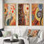 Aboriginal Circular Dot Art Compositions III - Transitional Art Set Of 3 Pieces-825401931-825401935