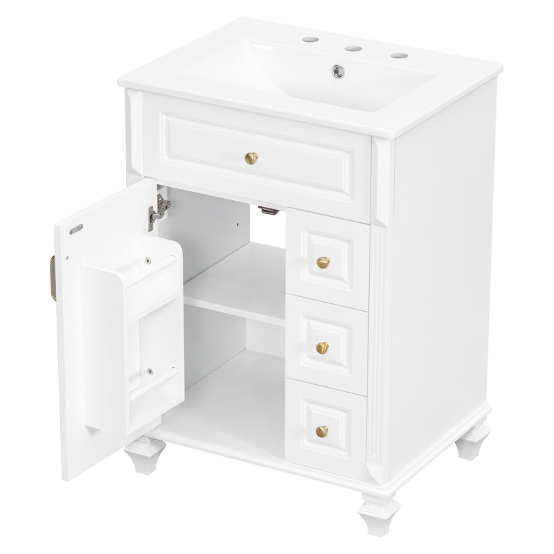 Meuble-lavabo 24 po avec lavabo, Blanc