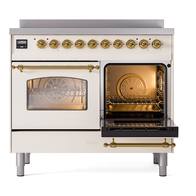 ILVE Nostalgie II 40 in Induction Range, Antique White/Brass