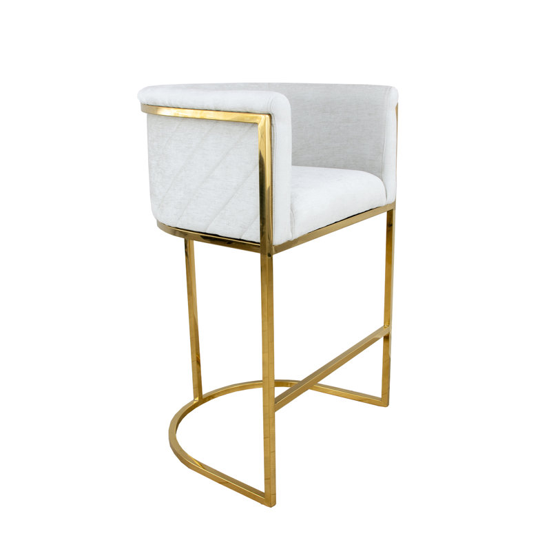 Lucca Upholstered Stool with Metal Frame