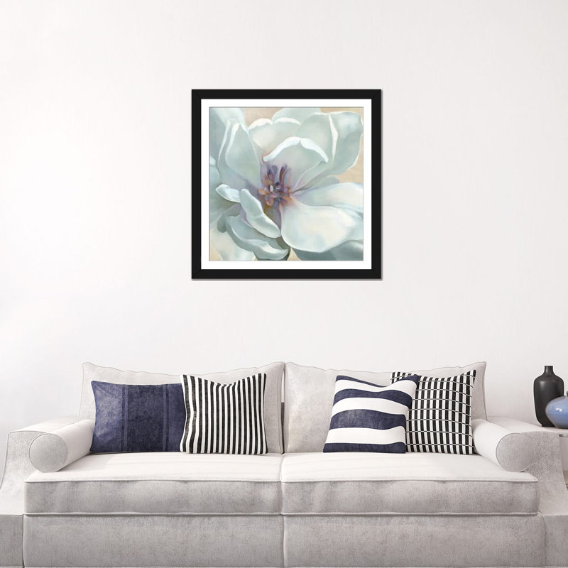 « irisé fleuri », impression sur toile tendue, H 12 po x l 12 po x P 0,75 po, Papier d'art encadré noir, Pas de tapis