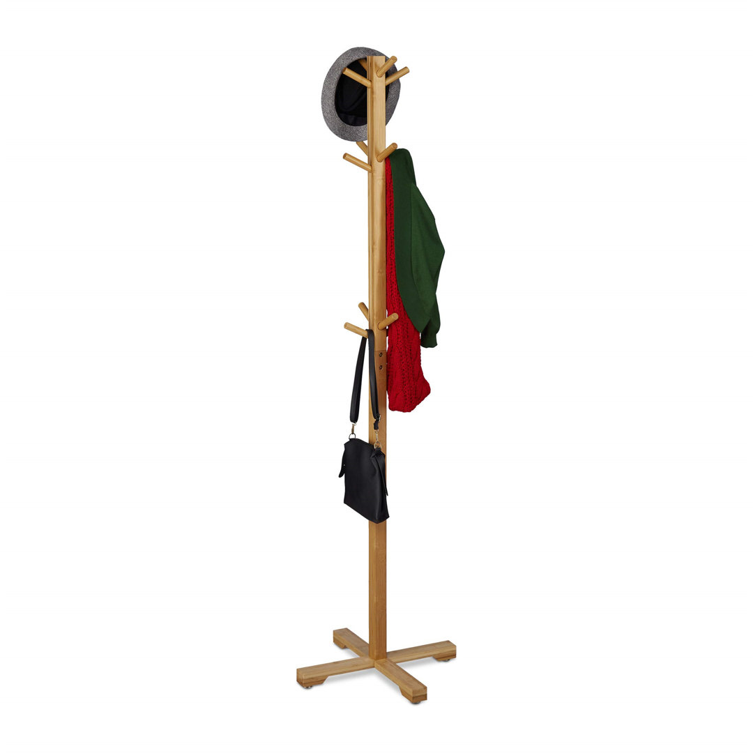 Olpe Bamboo / Rattan Freestanding 12 - Hook Coat Stand