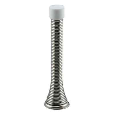 Butée de porte rigide Prime-Line, fabrication en acier, finition polie, embout en caoutchouc, fixation sur plinthe