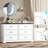 Chest of Drawers, Modern Farmhouse 6-Drawer Dresser, 63" Wide, TV Stand for Living Room & Bedroom, with Deep Drawers, Metal Bar Handles & Anti-Tip Kit-2127424876