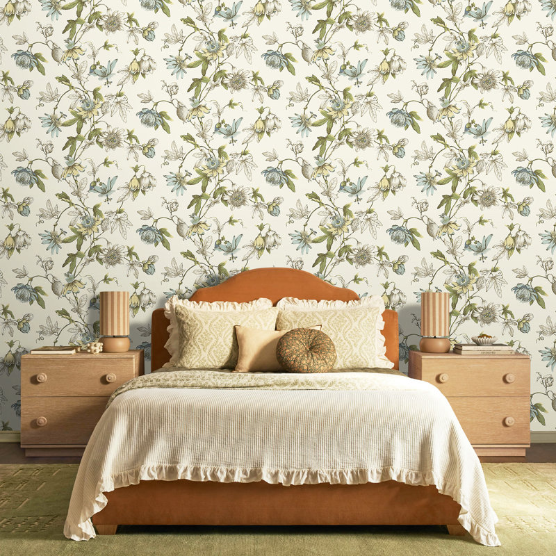 Rouleau de toile Passion Flower, Jaune clair, 60.77 sq. ft