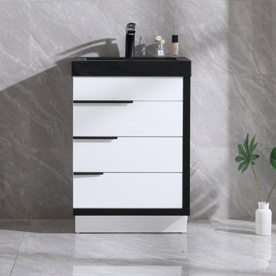 Siefert 24'' Single Bathroom Vanity with Resin Top