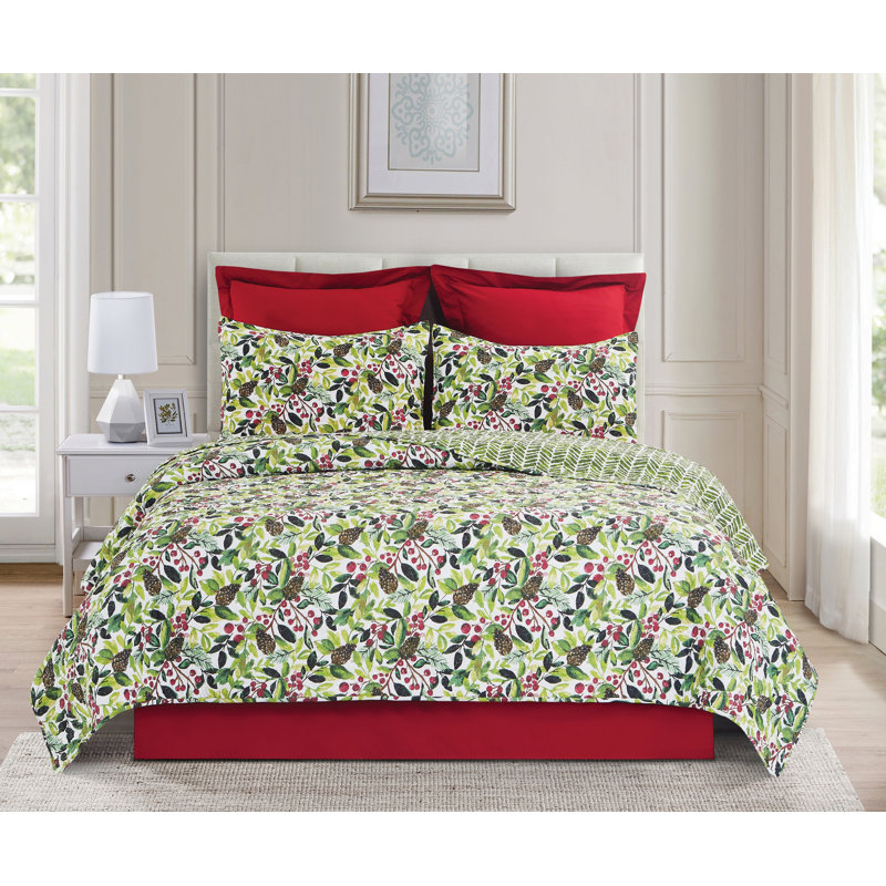Tyson Pines Cotton Reversible Quilt Set, Queen Quilt + 2 Standard Pillow Shams