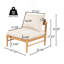 Canapé d'extérieur en forme de L en bois d'acacia, finition teck clair avec coussin beige