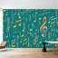 Papier peint adhésif à peler et coller, notes de musique sans soudure, H 100 po x l 144 po, papier mural amovible en PVC, adhésif pour chambre à coucher, salon, bureau à domicile-1799043035