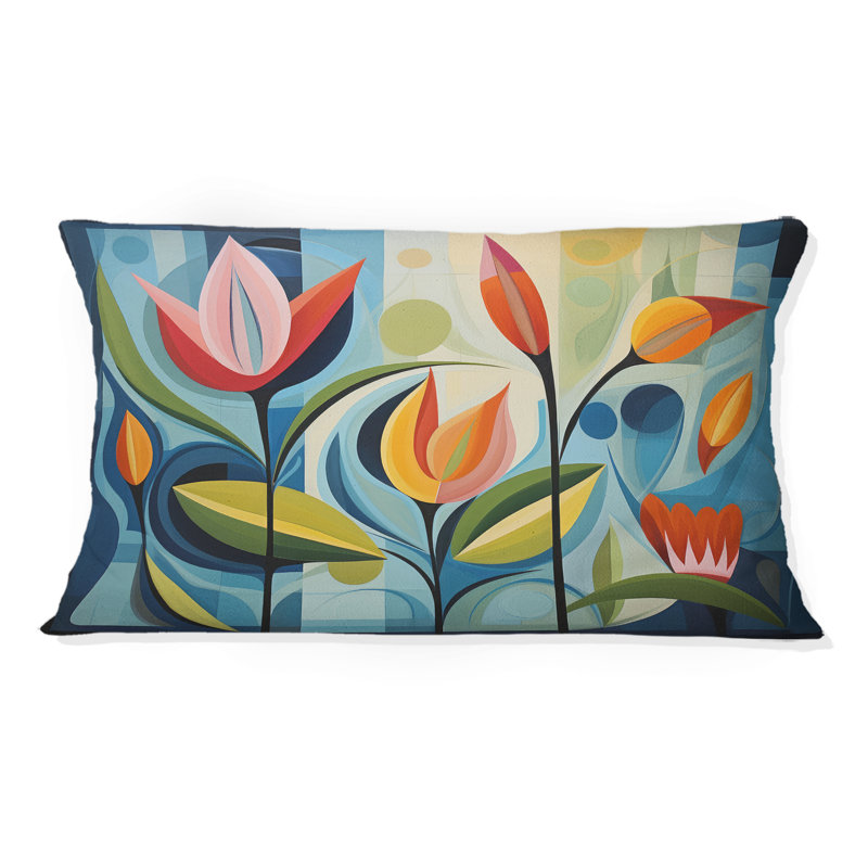 Green Mid Century Mod Nature II - Abstract Midcentury Printed Throw Pillow