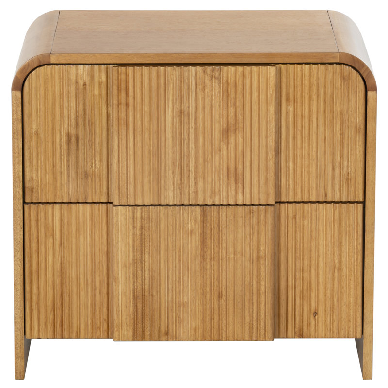Vitale Reeded Wood 26" Nightstand, Natural