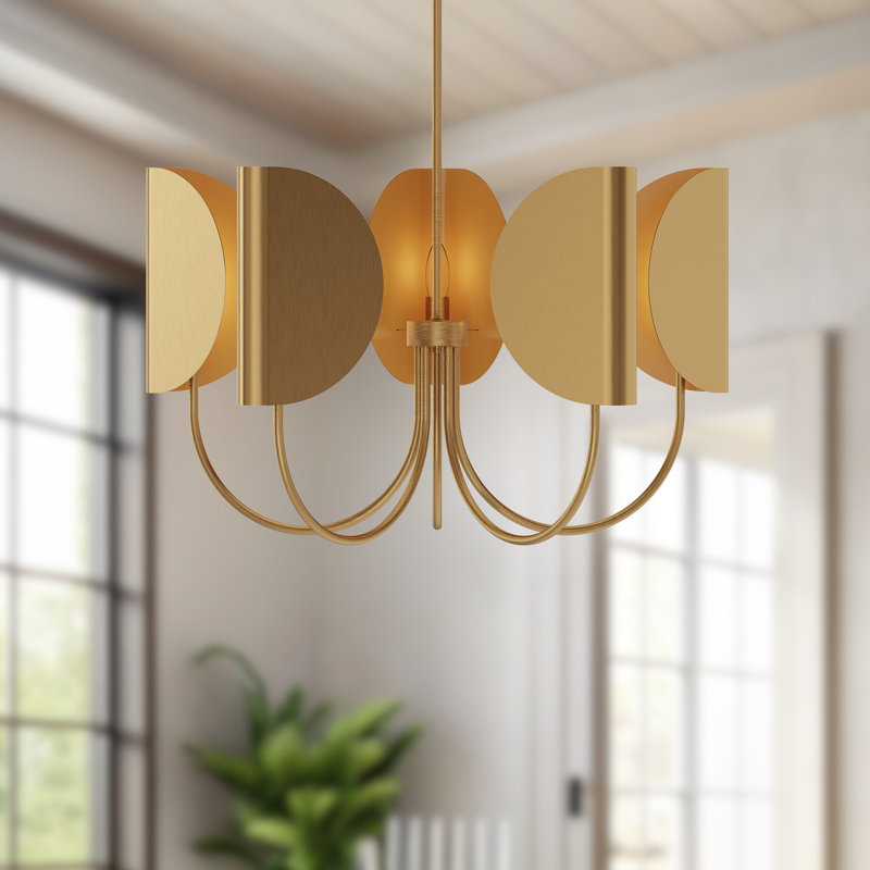Calline 5 - Light Classic / Traditional Chandelier, Aged Gold