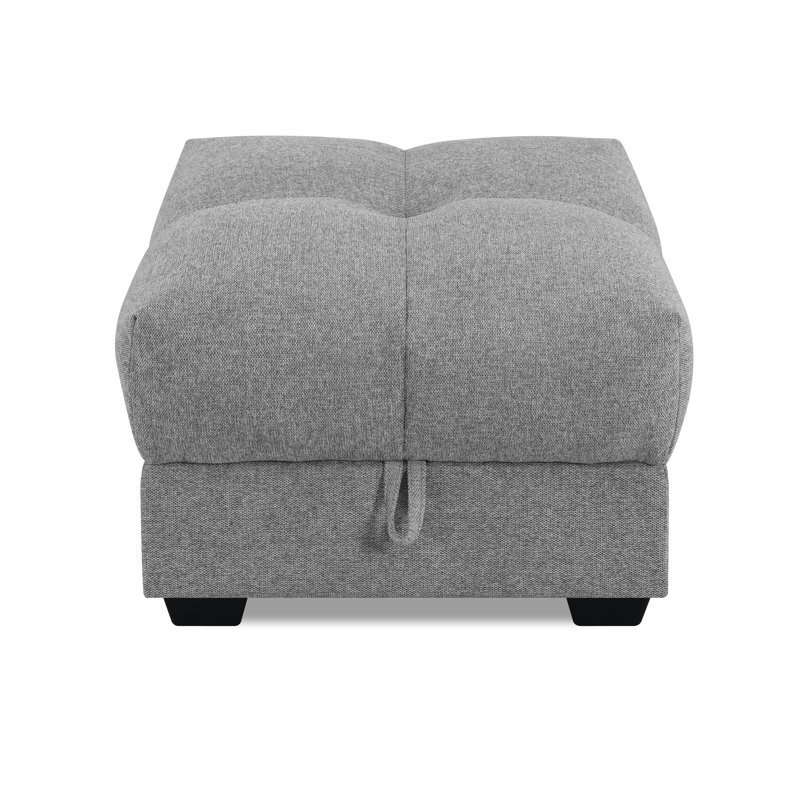 Ajada 69cm Wide Square Ottoman with Storage, Light Grey
