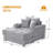 40" Oversized Corduroy Lounge Chair and Ottoman Set with Cup Holders and USB-450837218