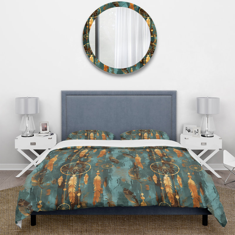 Ensemble de housse de couette Boho Dreamcatcher II - Boho, Housse de couette pour grand lit + 2 taies décora