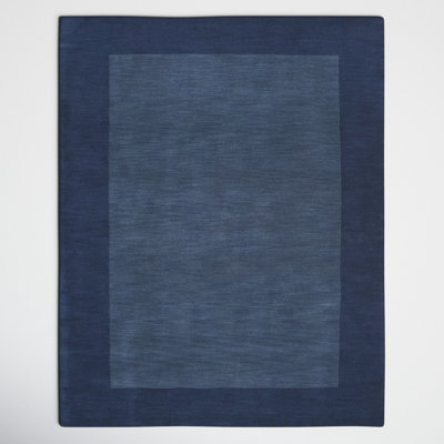 Dolma Handmade Loomed Wool Navy/Dark Blue Rug