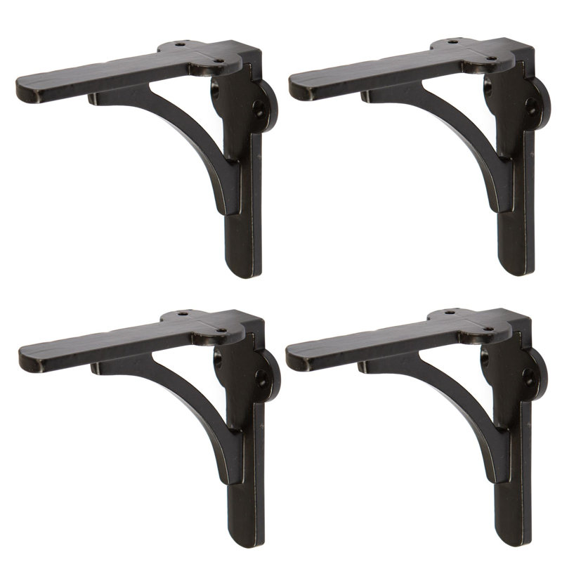 Hammer & Tongs - Curved Iron Shelf Bracket - D100mm - Black