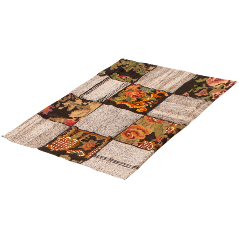 Tapis rectangulaire en laine tissé à la main et à plat rectangulaire Alixzander