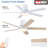 Cryise 52" Indoor Matte White Flush Mount Ceiling Fan With LED Light, Remote Control And 5 Two-Tone Blades-1859969788-1859969786-1859969790