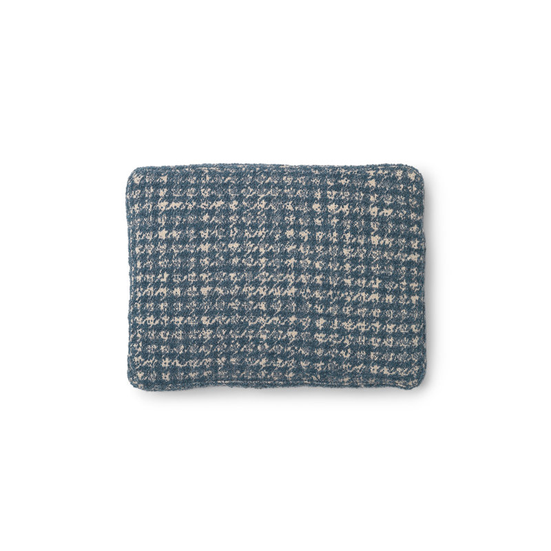 Betty Outdoor 4.72'' Barstool Seat Cushion, Pied De Poule Teal Blue