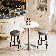 Ojavi Bistro Pub Table Round Adjustable Height Bar Cocktail Table Dining Table with Chrome Base