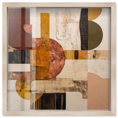 «Contemporary Layers III Shadowbox», art mural moderne par Art Remedy, cadre blond, 41 x 41