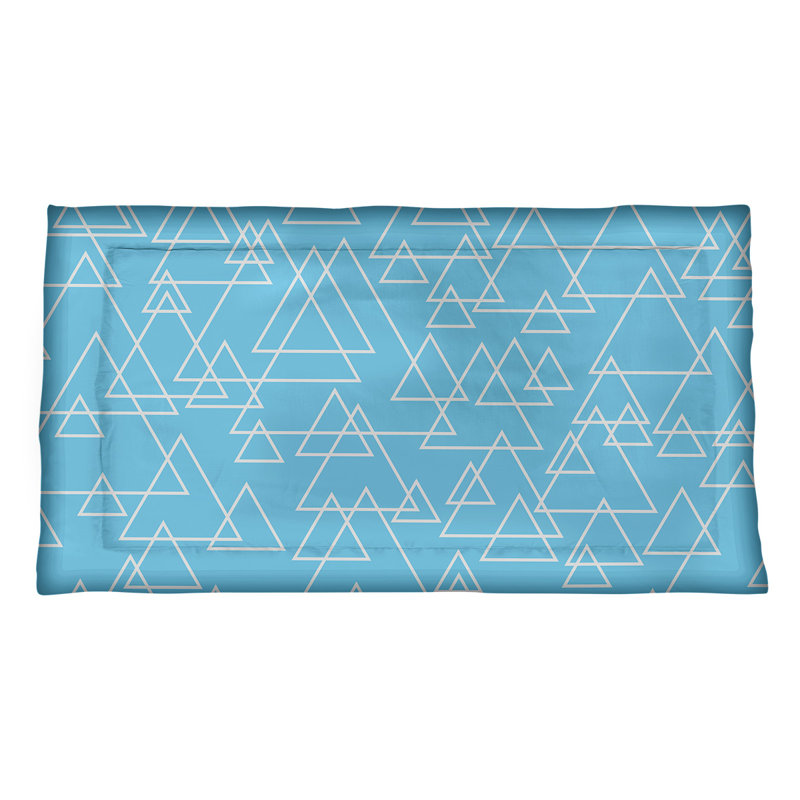 Coussin Taie décorative-microfibre à motif de triangles éparpillés, Microfibre, Roi, bleu