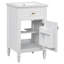 Élégant ensemble de meuble-lavabo intégré avec lavabo en céramique et conception classique pour les salles de bain compactes-480830974
