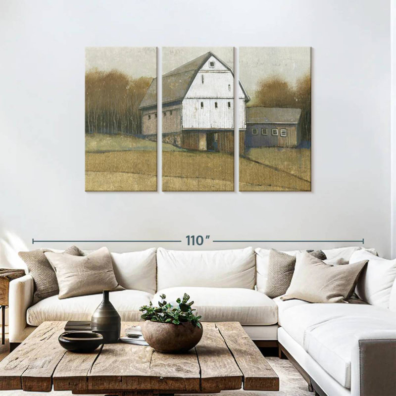Lilie White Barn View I, 48" H x 74" W
