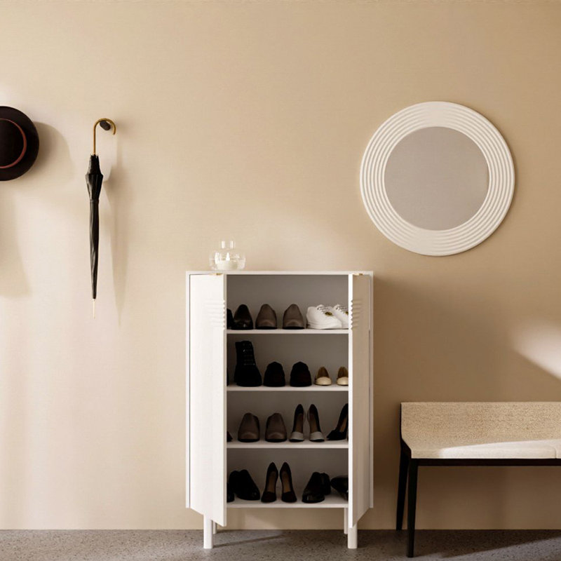 12 Pair Shoe Storage Cabinet, White