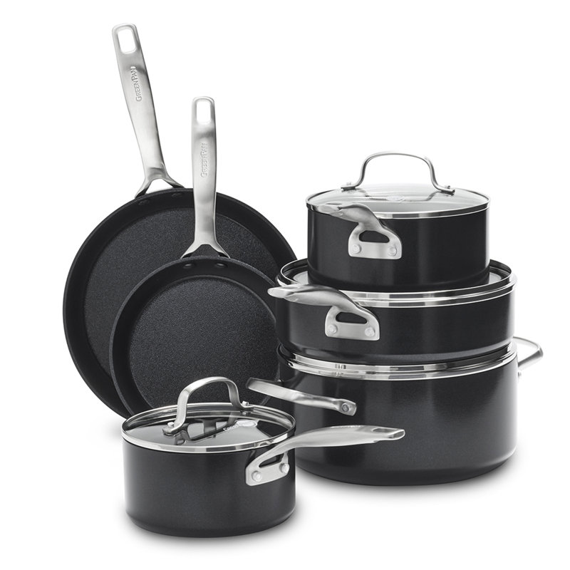 Batterie de cuisine en céramique antiadhésive 10 pièces SearSmart GreenPan