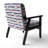 White And Blue Striped Pattern - Velvet Upholstered Patterned Accent Arm Chair