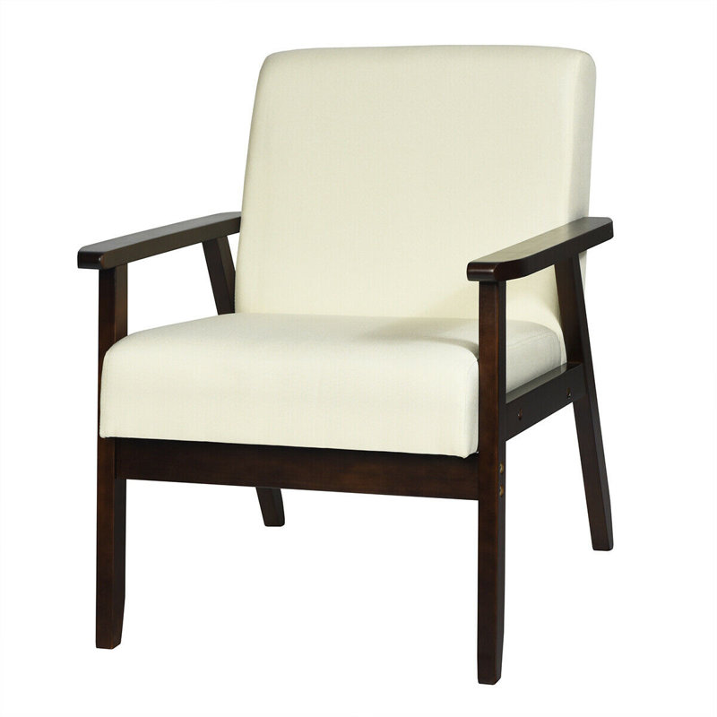 Avanelle Upholstered Armchair, Beige 100% Linen