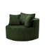 Fauteuil d'appoint pivotant surdimensionné avec revêtement moelleux et coussins décoratifs assortis - vert