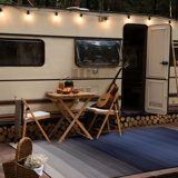 Ramveer Ombre Navy/Grey Reversible Indoor/Outdoor Area Rug