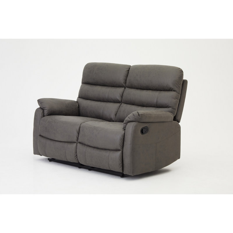 Kharis 2 Seater Faux Leather Reclining Sofa, Grey