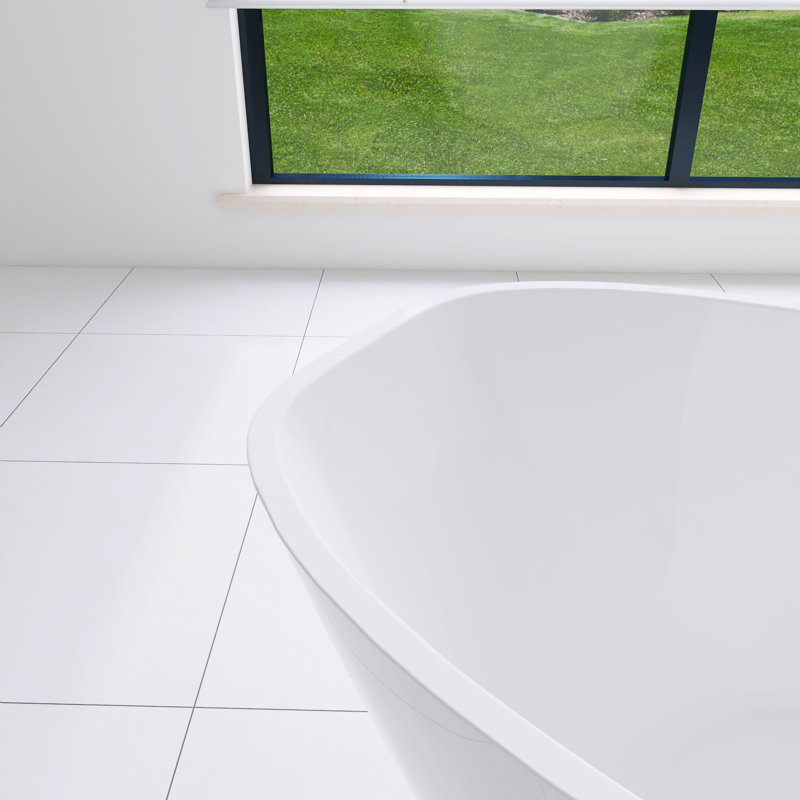 59 po X 30 po Baignoire de trempage autoportante en acrylique en blanc