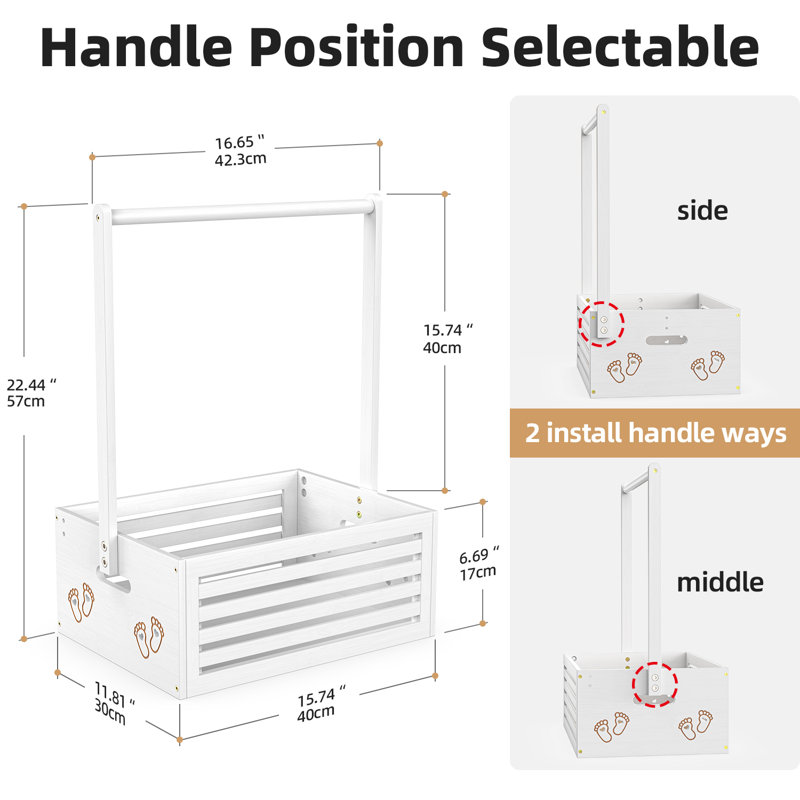 Anie Baby Shower Crate Closet With Storage Crate & Adjustable Hanging Rod, White