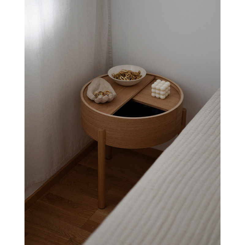 Arc Side Table, Matte Lacquered Walnut