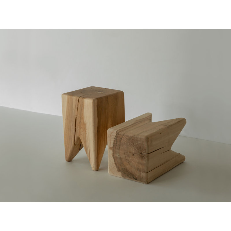 Stump & Trunk Solid Wood End Table, 12" H x 8" W x 8" D