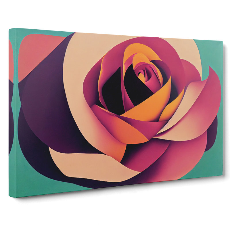 An Abstract Rose Flower Vol.1 - Wrapped Canvas Print, 35cm H x 50cm W x 3cm D