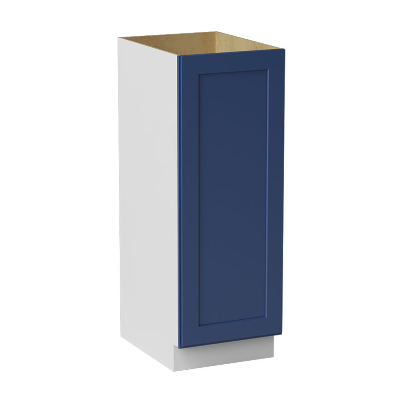 Armoire de cuisine en bois massif prête à assembler, 51", 18", Shaker bleu