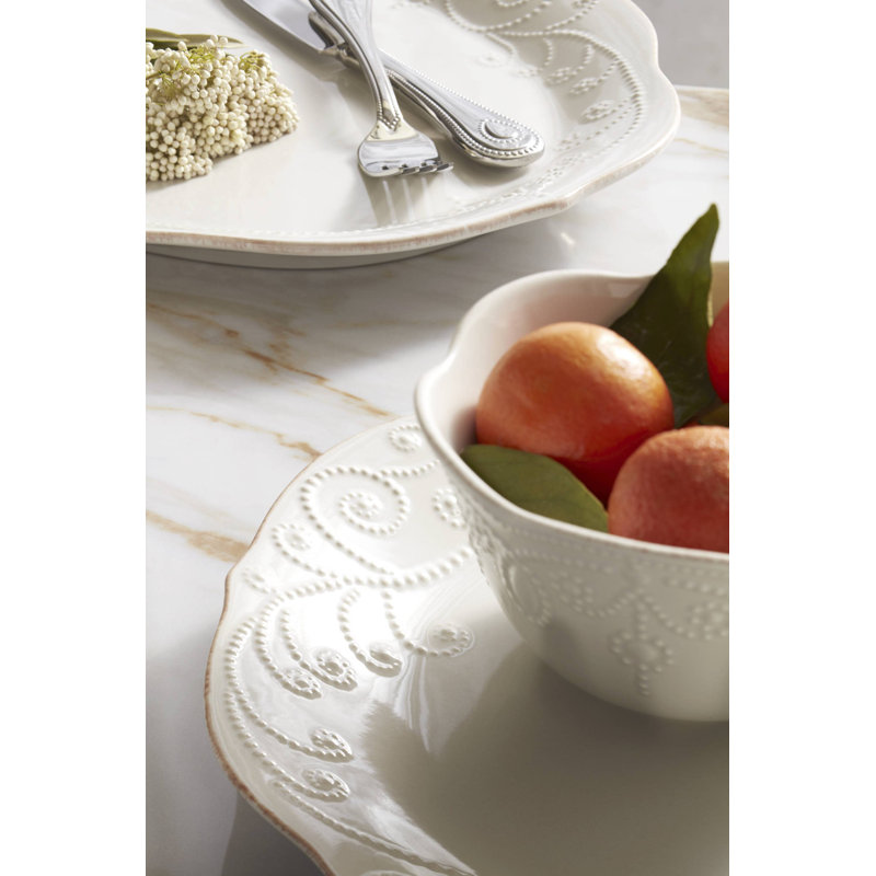 French Perle 4-Piece Dinner Plate Set