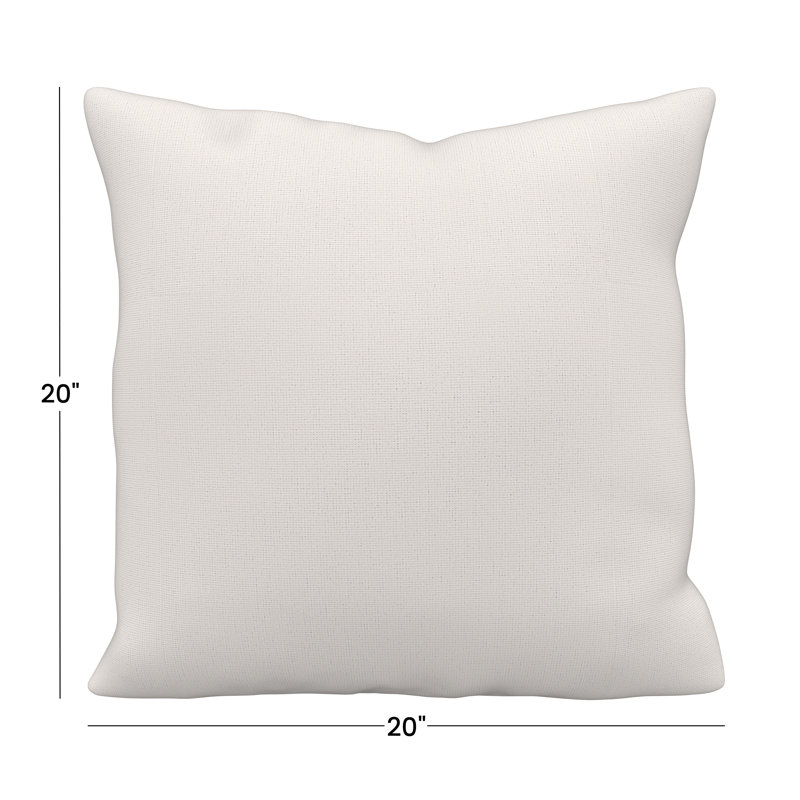 Coussin décoratif intérieur / extérieur Gabi, Carré 20 po, Blanc