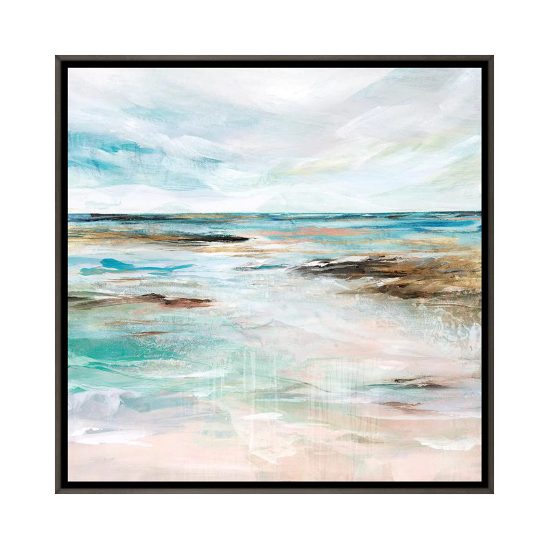 «Midnight Clear I» par Isabelle Z - reproduction d'art, Toile encadrée de bois rustique foncé, H 26 po x l 26 po x P 1,5 po