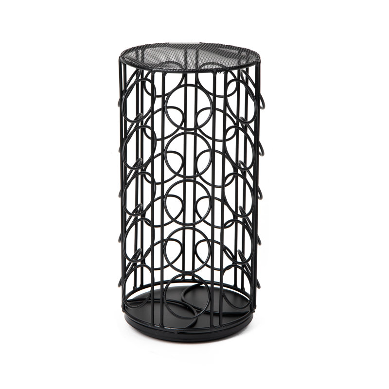 Black Powder-Coated Metal Coffee Pod Carousel with 35-Pod Capacity