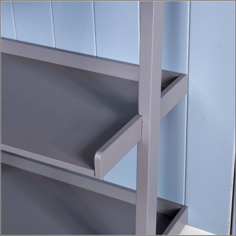 Versatile 5-Tier Ladder Shelf for Extra Storage and Stylish Display, Grey