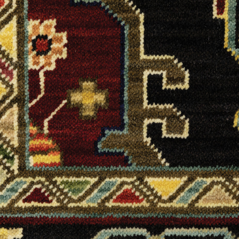 Tapis noir Oaklynn, Tapis de couloir 2 pi 6 po x 12 pi