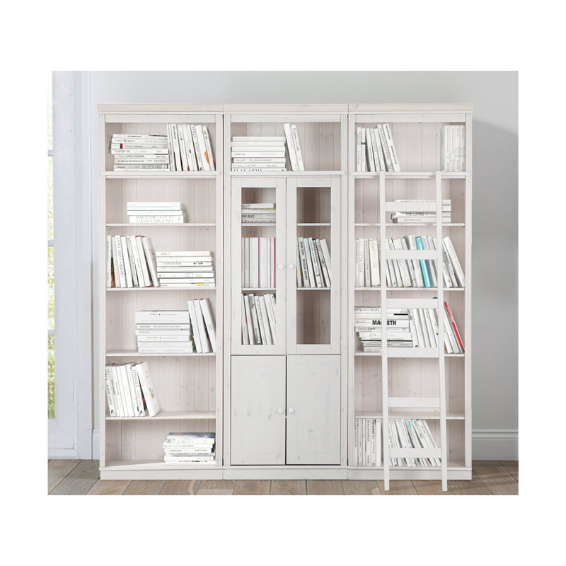 Dellene 223cm H x 222cm W Library Bookcase, White